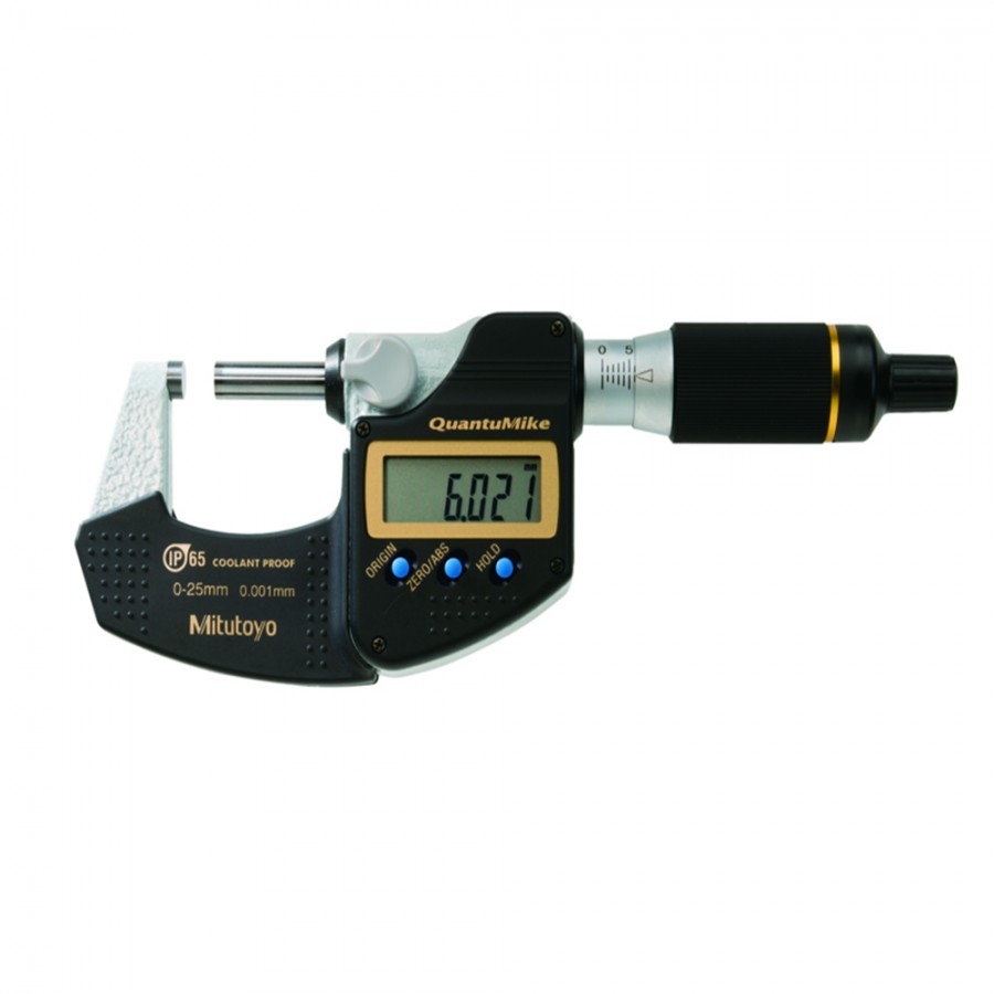 Micrómetro digital externo QuantuMike  0-25 mm / 0,001 Sin salida de datos y Eje de avance rápido 293-145-30 