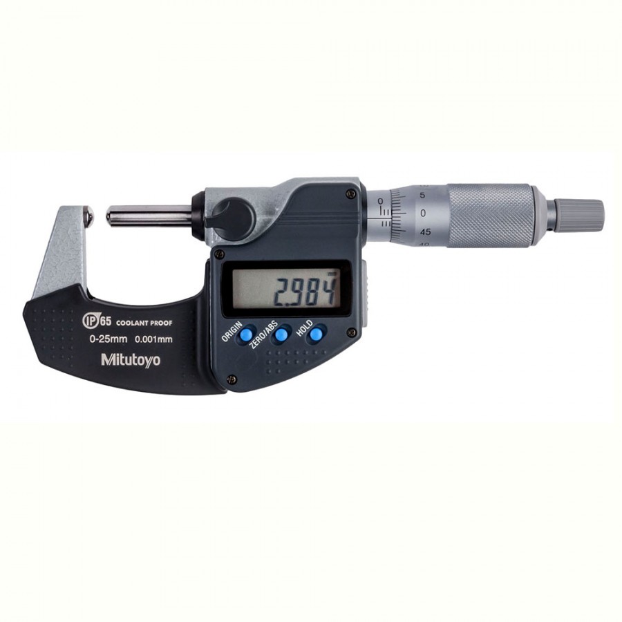 Micrómetro digital externo de 0-25 mm 0,001 mm Para tubos con tope y punta esférica - 395-271-30 