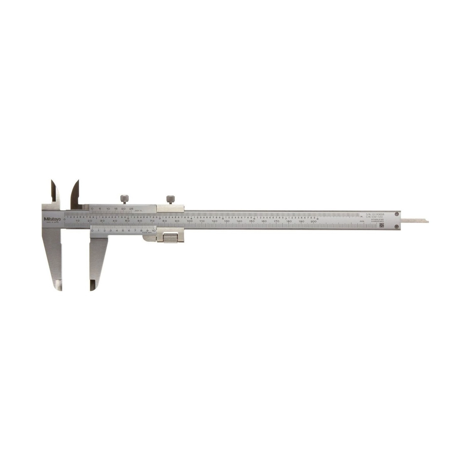 Calibre Analógico Universal Mitutoyo 180 mm 0,02 mm con Ajuste Fino 532-120 - Tienda Oficial | Producto Original