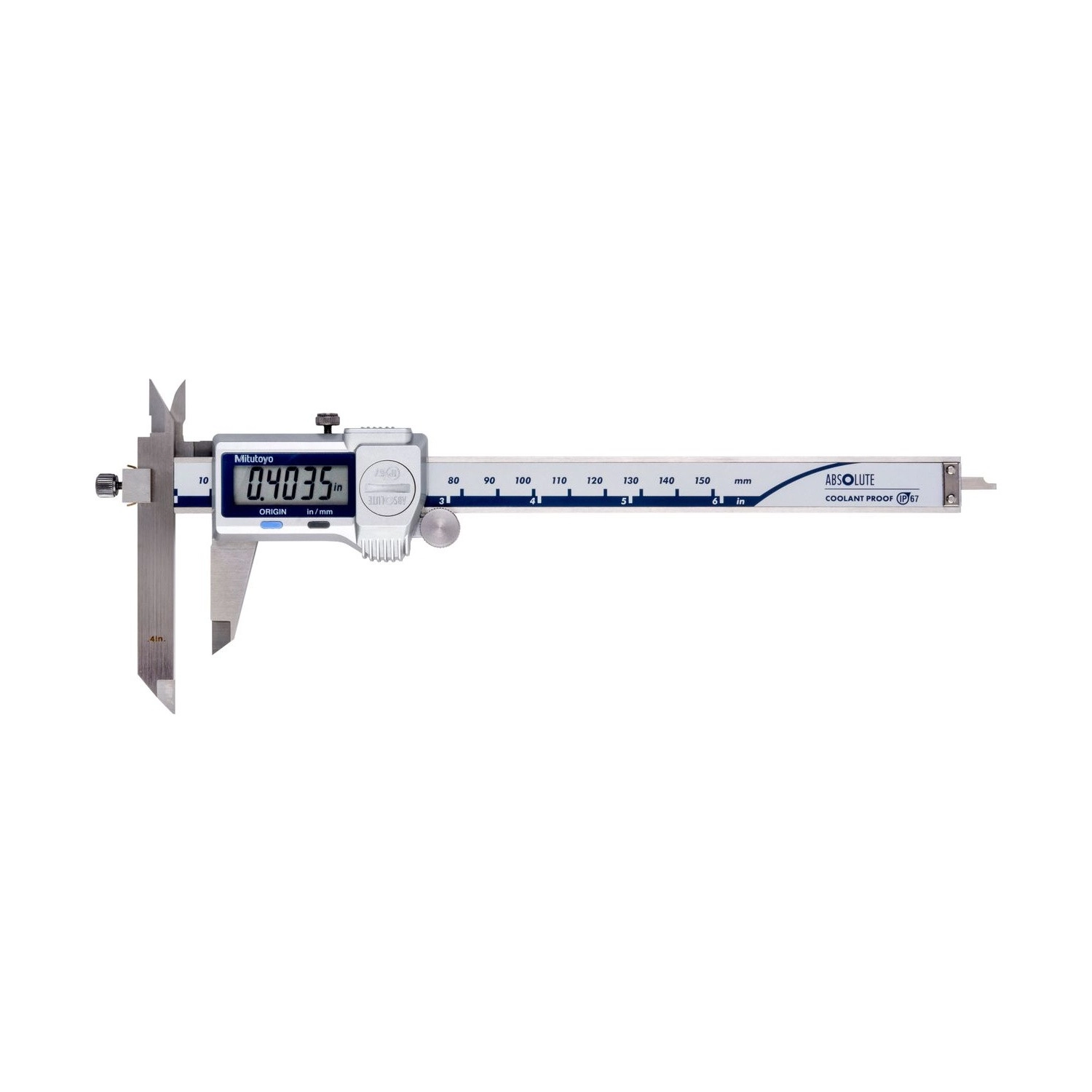 Calibre Digital ABSOLUTE Mitutoyo 150 mm 0,01 mm con Mordazas Offset 573-701-20 IP67 - Tienda Oficial | Producto Original